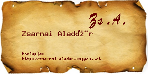 Zsarnai Aladár névjegykártya